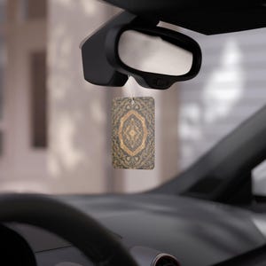 Persian Design Car Air freshener - New Car, Pine, Black Ice Scents - Vintage Boho Auto Decor, Rearview Mirror Tag, Gift for drivers image 4