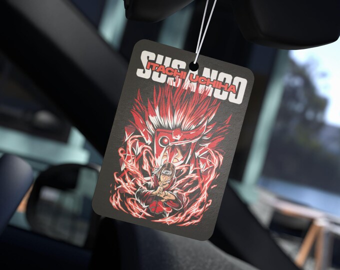 Anime Car Air Freshener Black Ice Scent Anime Auto Decor Otaku Rearview Mirror Tag Kawaii Car Accessory Perfect Gift for Anime Lovers