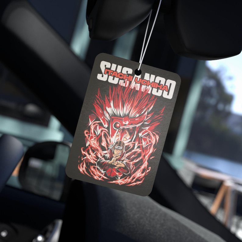Anime Car Air Freshener Black Ice Scent Anime Auto Decor Otaku Rearview Mirror Tag Kawaii Car Accessory Perfect Gift for Anime Lovers image 1