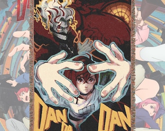 Anime & Manga Woven Blanket – 100% Cotton Throw with Fringe, Otaku Room Decor, Cozy Anime Gift, Wall Tapestry or Couch Accent