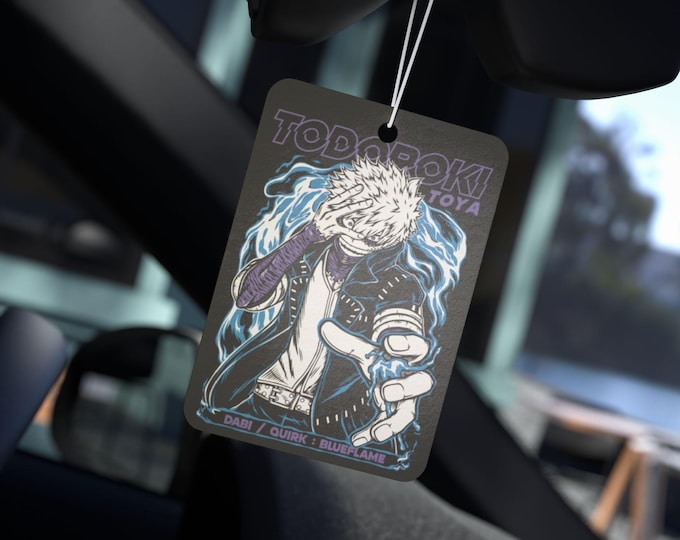 Anime Car Air Freshener Black Ice Scent Anime Auto Decor Otaku Rearview Mirror Tag Kawaii Car Accessory Perfect Gift for Anime Lovers