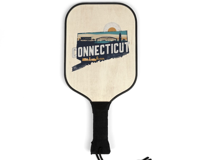 Pickleball Kit - Connecticut State- 2 Paddles | 2 Balls | Pickleball Gear for Men and Women | Pickle ball State Designs
