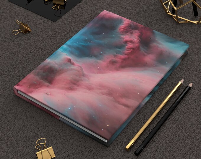 Pink Space Journal | Astronomy Gifts Galaxy | Hardcover Journal | Hardcover Notebook | Celestial Journal | Lined Notebook | Lined pages