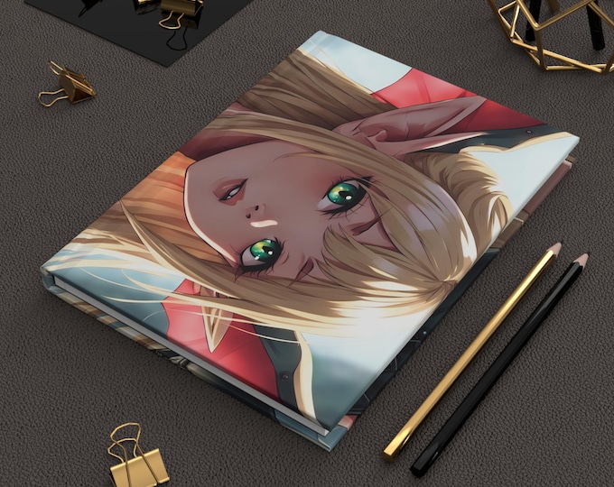 Anime Elf Journal - Kawaii Notebook for Otaku, Aesthetic Anime Diary, Manga Sketchbook, Japanese Stationery Gift, Cute Anime Writing Book