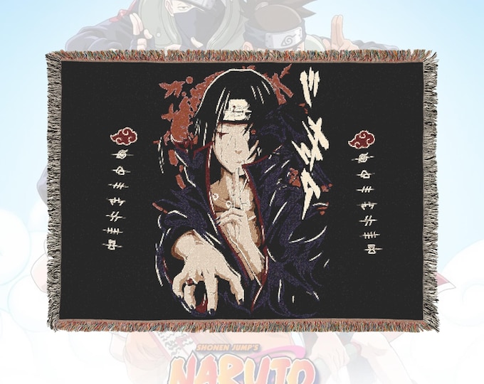 Anime & Manga Woven Blanket, 100% Cotton Throw with Fringe, Otaku Room Decor, Anime Decor, Cozy Anime Gift, Wall Tapestry or Couch Accent