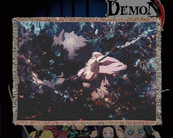 Anime & Manga Woven Blanket – 100% Cotton Throw with Fringe, Otaku Room Decor, Cozy Anime Gift, Wall Tapestry or Couch Accent