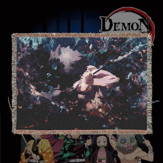 Anime & Manga Woven Blanket – 100% Cotton Throw with Fringe, Otaku Room Decor, Cozy Anime Gift, Wall Tapestry or Couch Accent