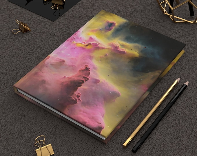 Pink Space Journal | Astronomy Gifts Galaxy | Hardcover Journal | Hardcover Notebook | Celestial Journal | Lined Notebook | Lined pages