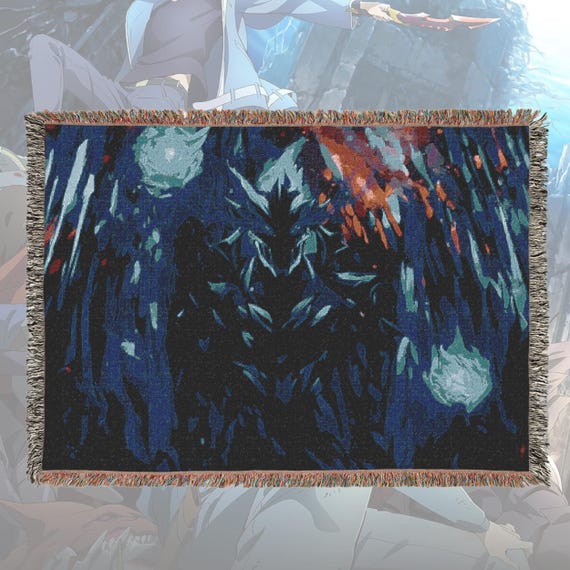 Anime Blankets, Manga cover  - Woven 100% Premium Cotton Throw Blanket with Colorful Fringe - Cozy Home Decor, Wall Tapestry, Gift