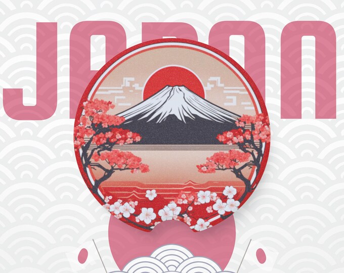 Mt Fuji Car Coaster, Japanese Travel Accessory, Japan Roadtrip Car Gift, Stone Decor, Road Trip Essentials, Car themed present, Auto gift