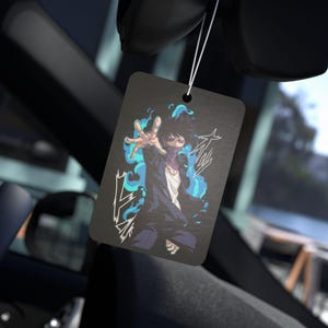 Anime Car Air Freshener Black Ice Scent Anime Auto Decor Otaku Rearview Mirror Tag Kawaii Car Accessory Perfect Gift for Anime Lovers image 1