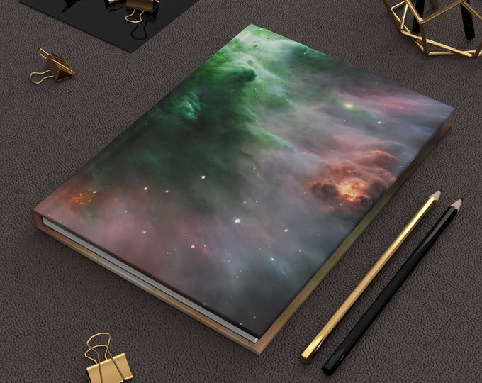Green Space Journal | Astronomy Gifts Galaxy | Hardcover Journal | Hardcover Notebook | Celestial Journal | Lined Notebook | Lined pages