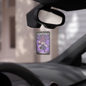 Ambientador de coche de anime con aroma a hielo negro, decoración de coche de anime, etiqueta para espejo retrovisor Otaku, accesorio kawaii para coche, regalo perfecto para amantes del anime. imagen 4