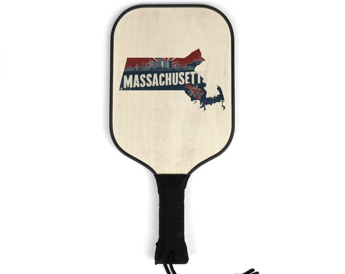 Pickleball Kit - Massachusetts State- 2 Paddles | 2 Balls | Pickleball Gear for men and women | Pickle ball State Designs