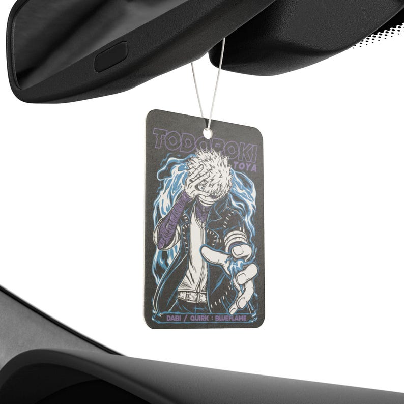 Anime Car Air Freshener Black Ice Scent Anime Auto Decor Otaku Rearview Mirror Tag Kawaii Car Accessory Perfect Gift for Anime Lovers image 3
