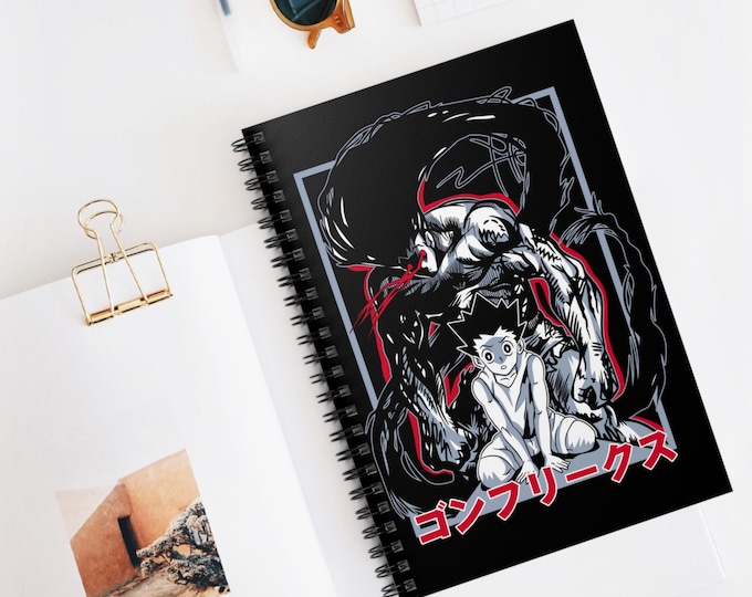 Anime Spiral Notebook | Kawaii Ruled Line Journal | 118 Page Anime Notebook for School & Notes | Otaku Stationery Gift | Anime Writing Book