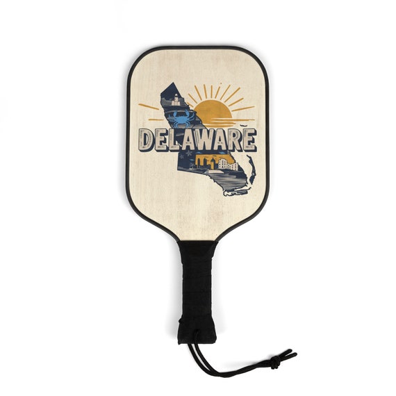 Delaware Pickleball Kit–2 Paddles, 2 Balls| State Design Pickleball Set for Men & Women| Pickleball Gear Gift for Players, Fans, and Kids