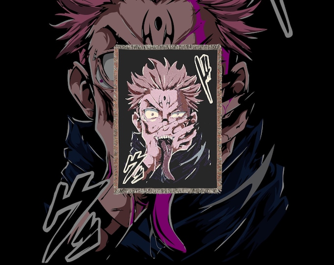 Anime & Manga Blankets - Woven 100% Premium Cotton Anime Throw Blanket with Colorful Fringe