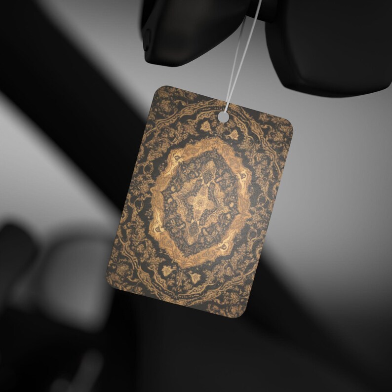 Persian Design Car Air freshener - New Car, Pine, Black Ice Scents - Vintage Boho Auto Decor, Rearview Mirror Tag, Gift for drivers image 5