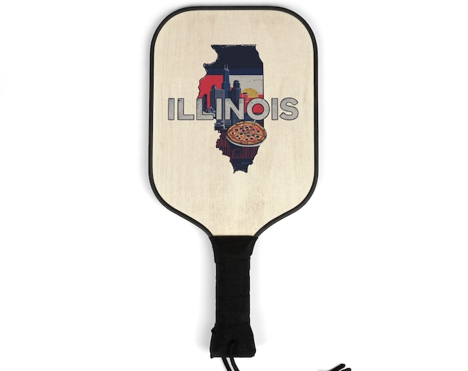 Pickleball Kit - Illinois State- 2 Paddles | 2 Balls | Pickleball Gear for Men and Women | Pickle ball State Designs