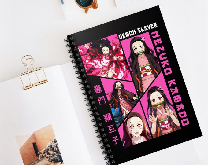 Anime Spiral Notebook | Kawaii Ruled Line Journal | 118 Page Anime Notebook for School & Notes | Otaku Stationery Gift | Anime Writing Book