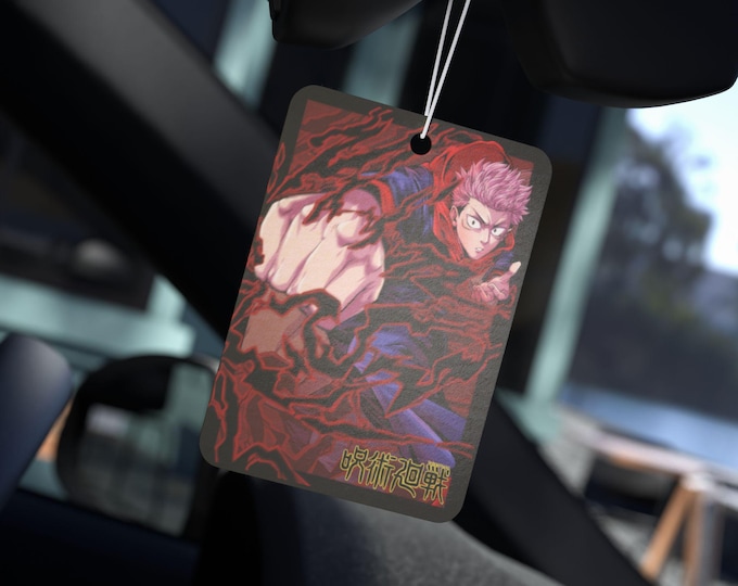 Anime Car Air Freshener Black Ice Scent Anime Auto Decor Otaku Rearview Mirror Tag Kawaii Car Accessory Perfect Gift for Anime Lovers