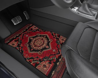 Persian-Inspired Car Mats - Set of 4 - Custom Car Mats With Non-Slipping Backing - Luxury Car Mats - Elegant Car Mats for Men and Women