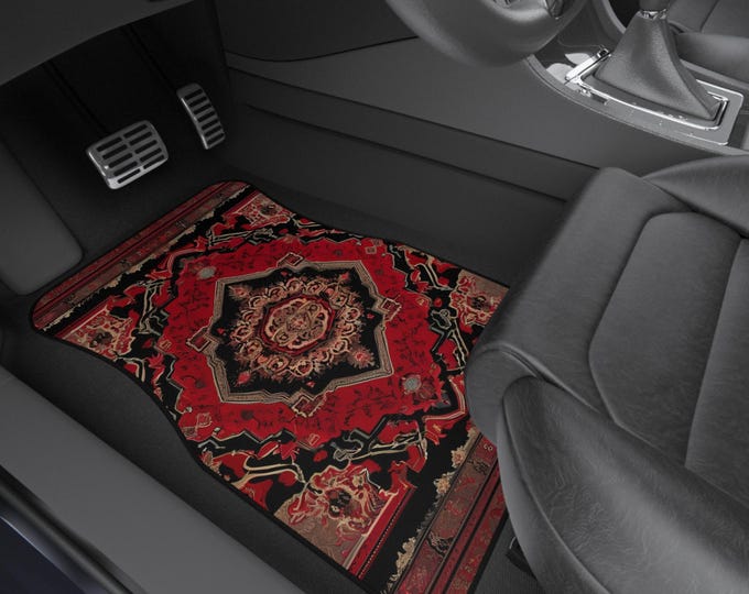 Persian-Inspired Car Mats - Set of 4 - Custom Car Mats With Non-Slipping Backing - Luxury Car Mats - Elegant Car Mats for Men and Women