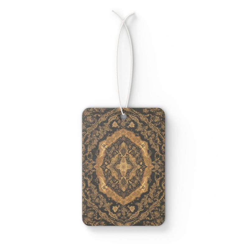 Persian Design Car Air freshener - New Car, Pine, Black Ice Scents - Vintage Boho Auto Decor, Rearview Mirror Tag, Gift for drivers image 2