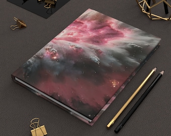 Pink Space Journal | Astronomy Gifts Galaxy | Hardcover Journal | Hardcover Notebook | Celestial Journal | Lined Notebook | Lined pages