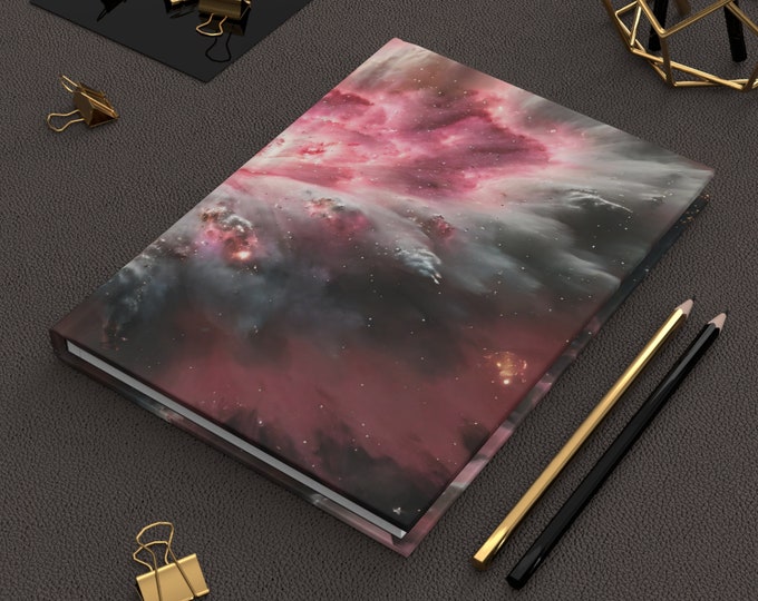 Pink Space Journal | Astronomy Gifts Galaxy | Hardcover Journal | Hardcover Notebook | Celestial Journal | Lined Notebook | Lined pages