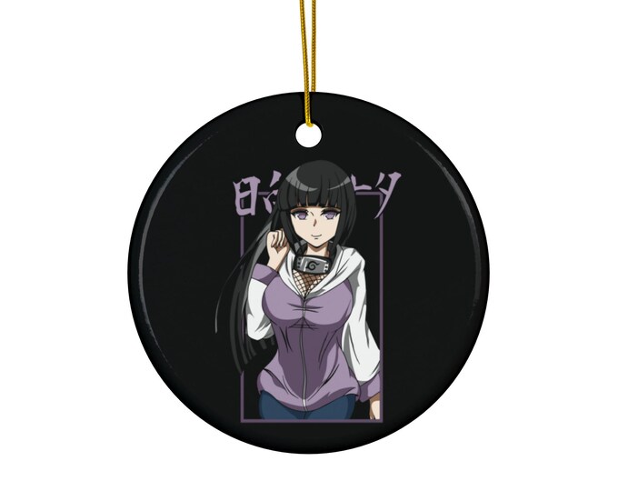 Anime Ceramic Ornament | Double-Sided Round Ornament | Kawaii Anime Holiday Decor | Otaku Christmas Ornament Gift | Anime Tree Decoration