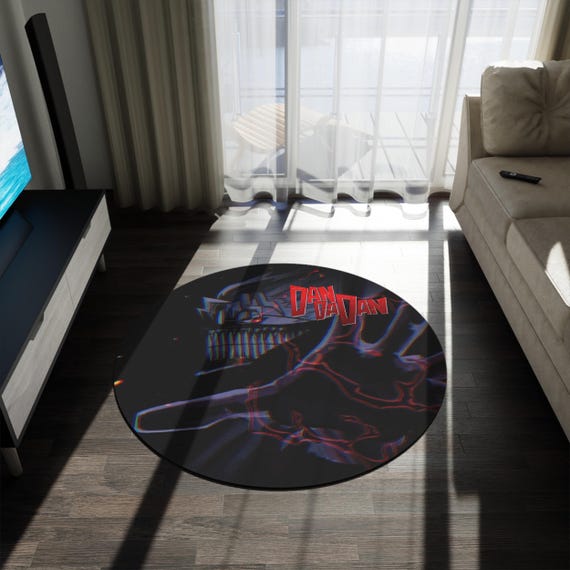 Anime & Manga Round Rug – 60" Otaku Room Decor, Gaming Floor Mat, Anime Watch Party Gift, Durable Chenille Rug for Bedroom or Den