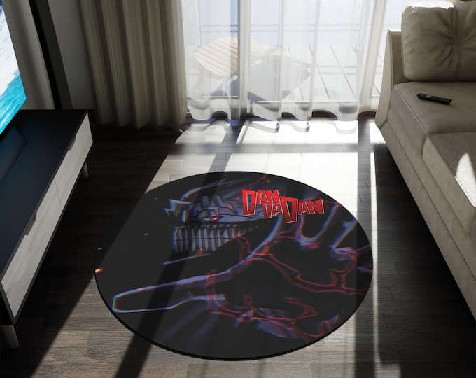 Anime & Manga Round Rug – 60" Otaku Room Decor, Gaming Floor Mat, Anime Watch Party Gift, Durable Chenille Rug for Bedroom or Den
