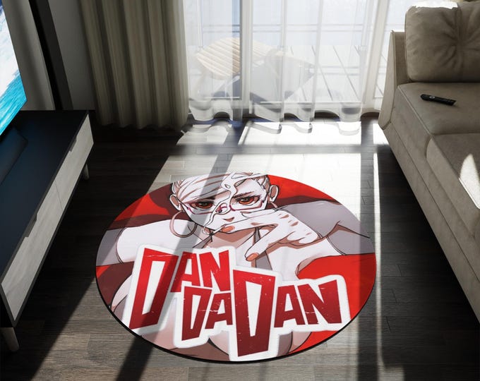 Anime & Manga Round Rug – 60" Otaku Room Decor, Gaming Floor Mat, Anime Watch Party Gift, Durable Chenille Rug for Bedroom or Den