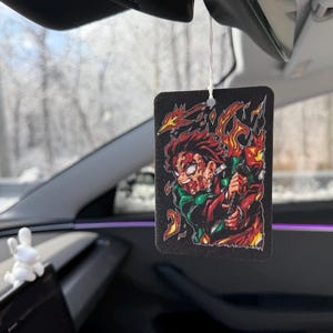 Anime Car Air Freshener Black Ice Scent Anime Auto Decor Otaku Rearview Mirror Tag Kawaii Car Accessory Perfect Gift for Anime Lovers image 2