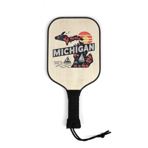 Michigan Pickleball Kit–2 Paddles, 2 Balls| State Design Pickleball Set for Men & Women| Pickleball Gear Gift for Players, Fans, Kids