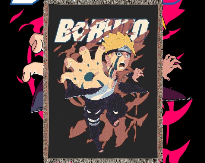 Anime & Manga Blankets - Woven 100% Premium Cotton Anime Throw Blanket with Colorful Fringe - Cozy Home Decor, Wall Tapestry, Gift