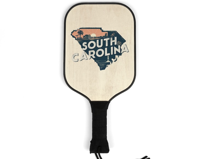 South Carolina Pickleball Kit–2 Paddles, 2 Balls| State Design Pickleball Set for Men & Women| Pickleball Gear Gift for Players, Fans, Kids