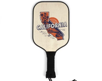 California Pickleball Kit–2 Paddles, 2 Balls| State Design Pickleball Set for Men & Women| Pickleball Gear Gift for Players, Fans, and Kids