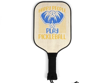 Pickleball Kit - Happy People Play Pickleball 2 Paddles | 2 Balls | Pickleball Gear for Men and Women | Pickle ball Design | Play Pickleball