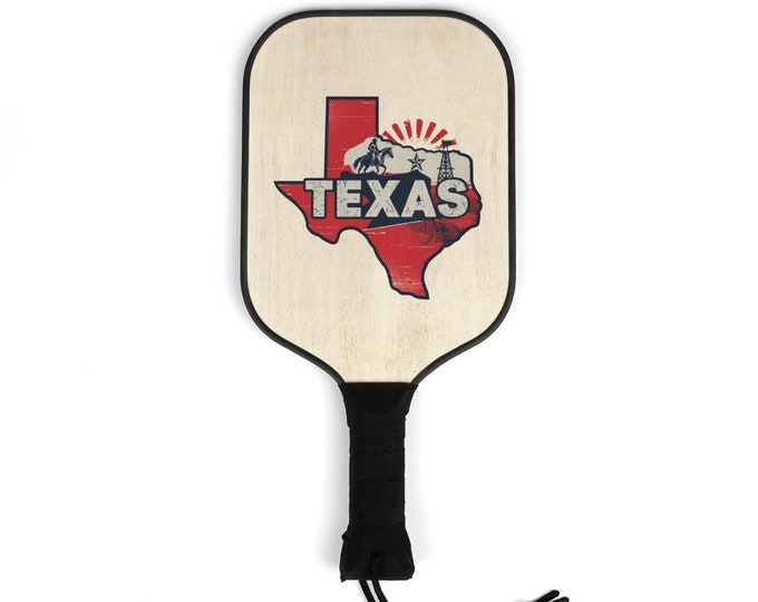 Texas Pickleball Kit–2 Paddles, 2 Balls| State Design Pickleball Set for Men & Women| Pickleball Gear Gift for Players, Fans, Kids