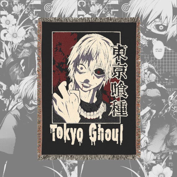 Anime Throw Blanket - Woven Cotton Manga Blanket with Colorful Fringe, Cozy Kawaii Room Decor, Wall Tapestry, Gift for Anime Lovers