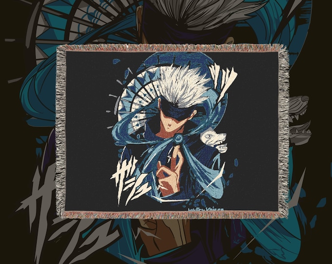 Anime & Manga Woven Blanket - 100% Cotton Throw with Fringe, Otaku Room Decor, Cozy Anime Gift, Wall Tapestry or Couch Accent