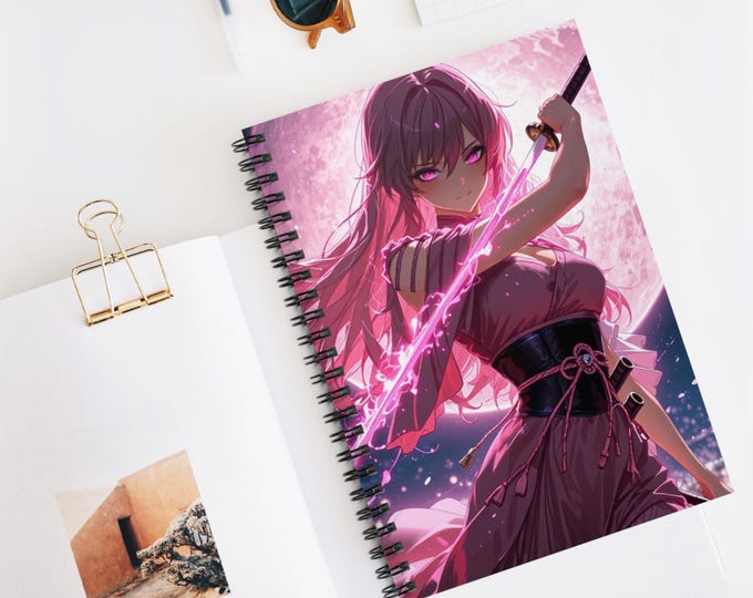 Anime Spiral Notebook | Kawaii Ruled Line Journal | 118 Page Anime Notebook for School & Notes | Otaku Stationery Gift | Anime Writing Book