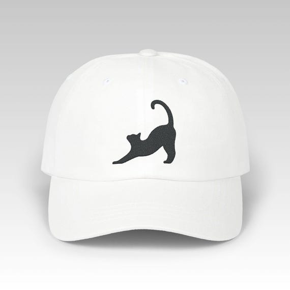 Embroidered Black Cat Dad Hat | Premium Baseball Cap for Cat Moms & Dads | Cat Lover Gift