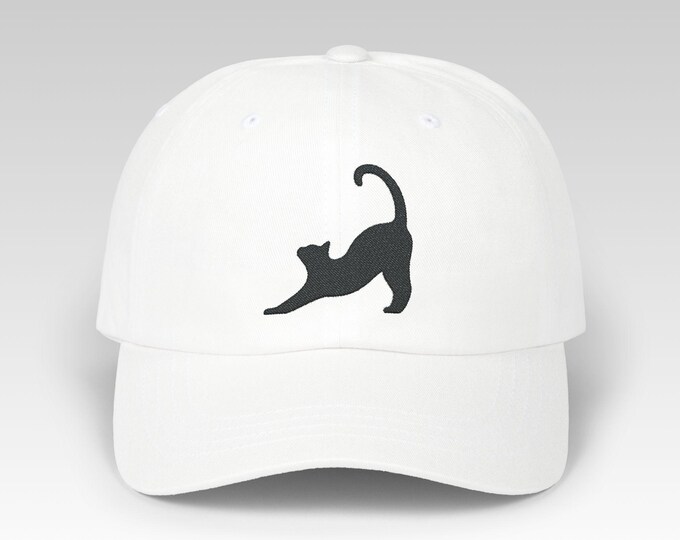 Embroidered Black Cat Dad Hat | Premium Baseball Cap for Cat Moms & Dads | Cat Lover Gift