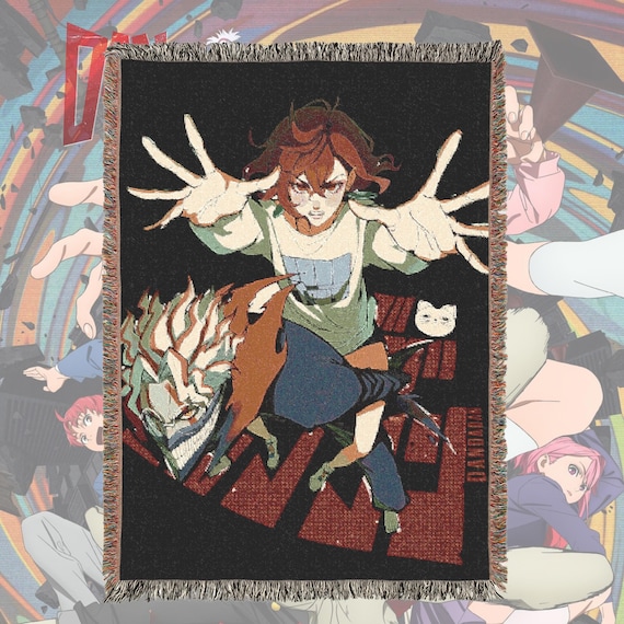 Anime & Manga Woven Blanket – 100% Cotton Throw with Fringe, Otaku Room Decor, Cozy Anime Gift, Wall Tapestry or Couch Accent