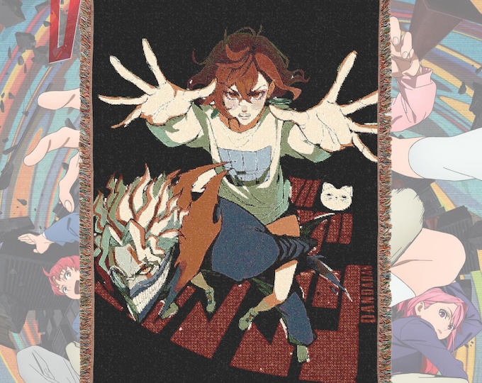 Anime & Manga Woven Blanket – 100% Cotton Throw with Fringe, Otaku Room Decor, Cozy Anime Gift, Wall Tapestry or Couch Accent