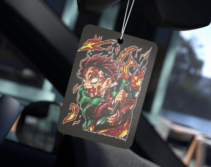 Anime Car Air Freshener Black Ice Scent Anime Auto Decor Otaku Rearview Mirror Tag Kawaii Car Accessory Perfect Gift for Anime Lovers